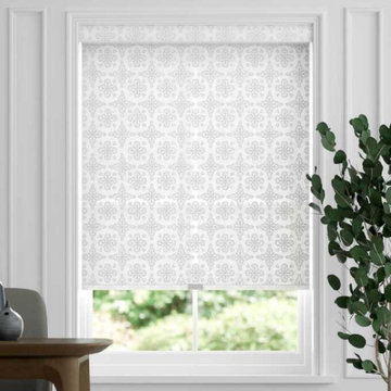 NEW! Designer White Embossed Roller Shades