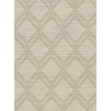 Vaughan Wheat Geometric Wallpaper, Sample