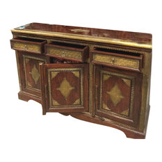 Mogul Interior - Consigned Brass Cladded Sideboard Dresser Chest With Drawers Tv Console Cabinet - Accent Chests And Cabinets
