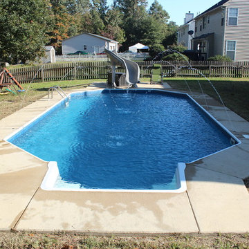 Grecian pool with slide