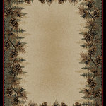 Mayberry Rug - Mount Le Conte Pine Cone Lodge Area Rug, 3'11"x5'3" - Add a striking and versatile accent piece to your home! The Mount Le Conte Rug is made of polypropylene and features a rectangular shape and multiple size. Its rustic design makes it ideal alongside Craftsman decor. Place it in an entryway, living area, or dining room to bring rustic charm to your home.
