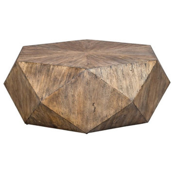 Uttermost Volker Modern Style MDF Wood Coffee Table in Honey Brown/Gray