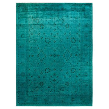 Fine Vibrance, One-of-a-Kind Hand-Knotted Area Rug Green, 9' 2" x 12' 5"