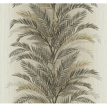 Timeless Palm Wallpaper in Black & Gold TX40809 from Wallquest