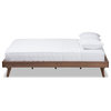Jacob Mid-Century Modern Walnut Brown Solid Wood Bed Frame, Full