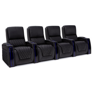 Seatcraft Apex Home Theater Seating, Black, Row of 4