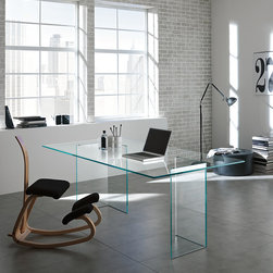 Bacco glass desk by Tonelli - Drafting Tables