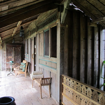 Terrasse extérieure vieux teck