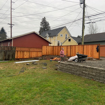 Phase 1 new driveway and back yard start