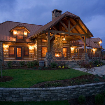 Log and timber frame home