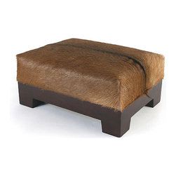 Goat Hide Footstool - Footstools And Ottomans