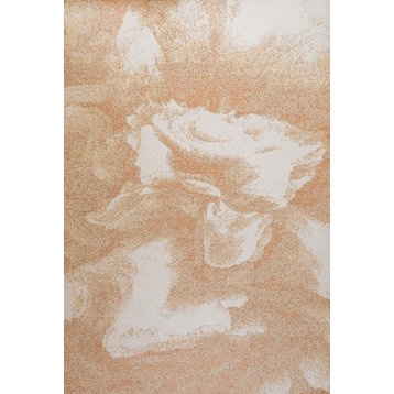 Petalo Abstract Two-Tone Modern Orange/Beige/Cream 8 ft. x 10 ft. Area Rug