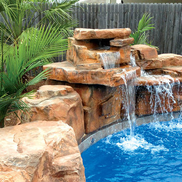 RicoRock 4 Foot Double Swimming Pool Waterfall Kit