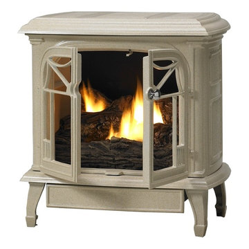 Superior Fireplaces B-Vent Cast Iron Stove in Antique White