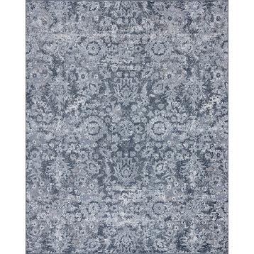 Henderson Transitional Floral Blue Rectangle Area Rug, 8' x 10'