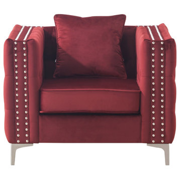 Paige Accent Chair, Burgundy