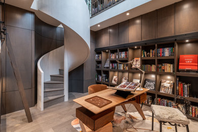 Inspiration for a contemporary home office remodel in Calgary