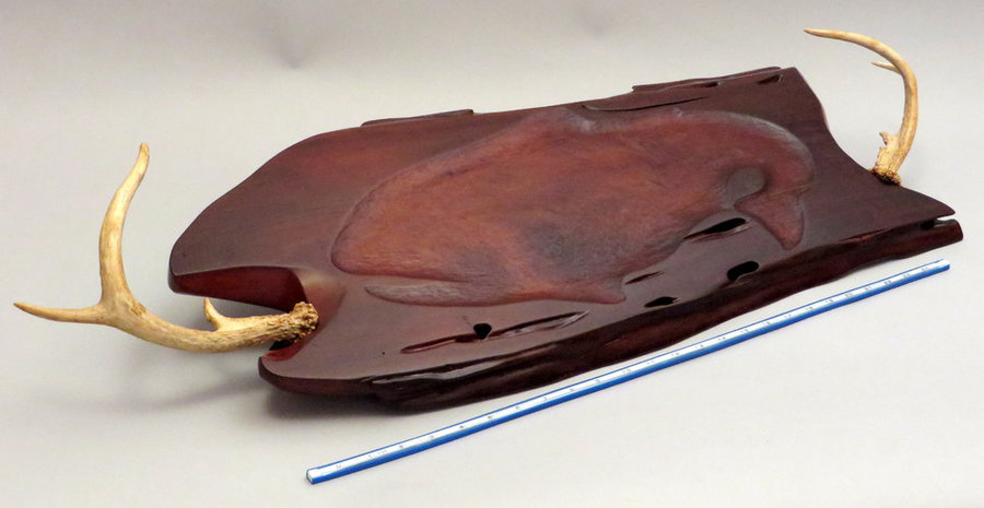 16009 Antique Cherry Antler Trout Tray