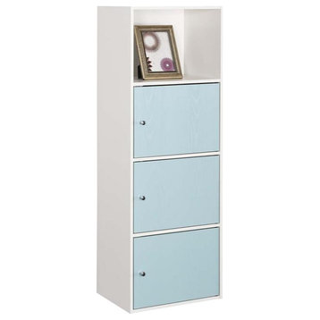 Xtra Storage 3 Door Cabinet with Seafoam and White Wood Finish