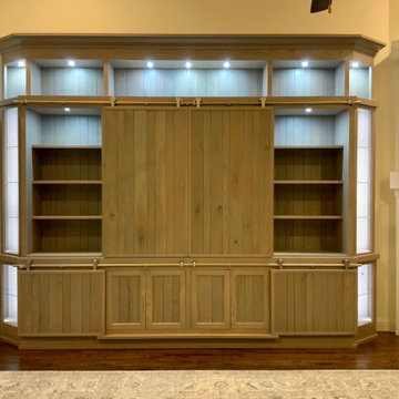 Frisco Texas - Double White Oak Custom Wall unit