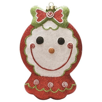 8.5" Merry and Bright Red Gingerbread Girl Christmas Ornament