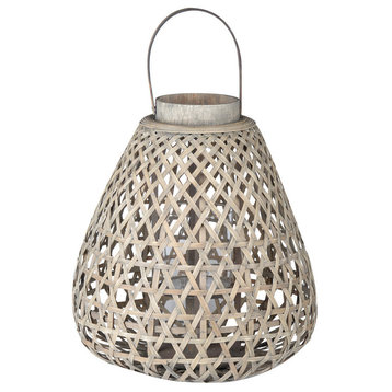 Cocnio Wood Lattice Lantern-Tapered D17x18"