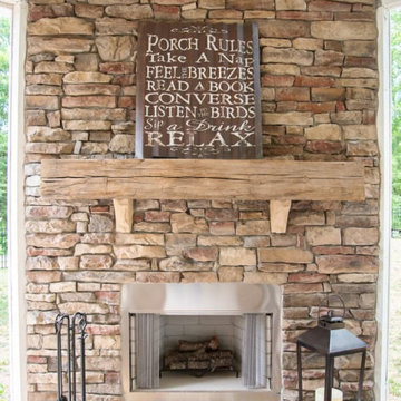 Hand Hewn Mantel
