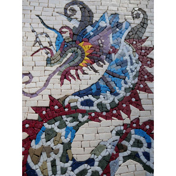 Colorful Chinese Dragon Marble Mosaic