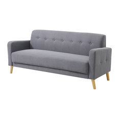 Single Cushion Sofas Houzz Ac Pacific Manufacturer Modern Sofa With Stylish On Tufted Back And Single Cushion Gray