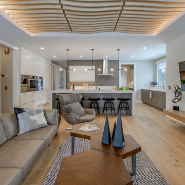 3-Sided Fireplace with Concrete Feature Wall | Fonthill, ON