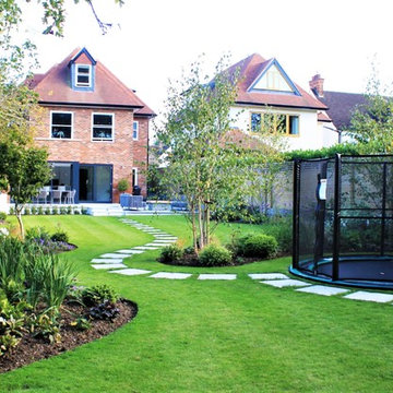 contemporary garden with child's play Radlett