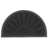 Superio Half Round Non-Slip Natural Sunburst Coir Doormat, 18”x 30”., Black