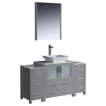 Fresca Torino 54" Soft Drawers Modern Engineered Wood Bathroom Vanity in Gray