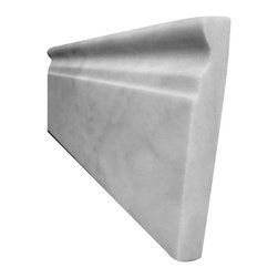 Carrara Marble Italian White Bianco Carrera 5/8" Baseboard Molding Polished - Home Decor