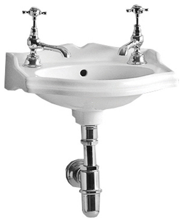 Small Rectangular Wall Mount Basin, Integrated Oval Bowl, Backsplash ...