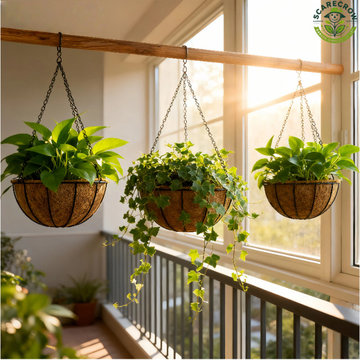 Metal Round Hanging Planter with Coco Liner