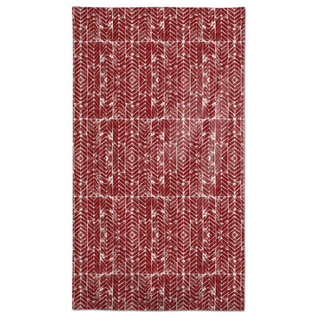 Red Chevron 58 x 102 Outdoor Tablecloth