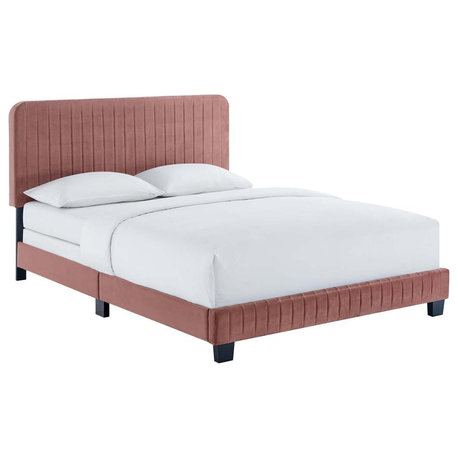 Celine Channel Tufted Performance Velvet Queen Bed