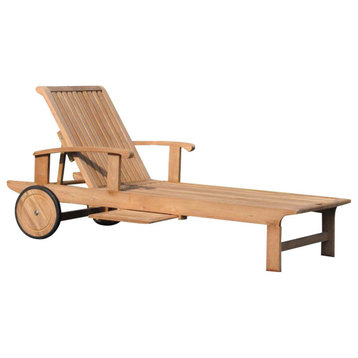 Teak Outdoor Sack Chaise Lounger