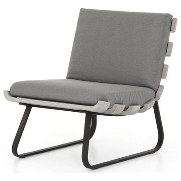 Dimitri Teak Wood Charcoal Armless Outdoor Chair