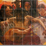 Picture-Tiles.com - Lovis Corinth Historical Painting Ceramic Tile Mural #119, 72"x60" - Mural Title: The Deposition