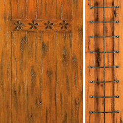 Exterior Prehung Door with One Sidelite, Knotty Alder Carved - Front Doors