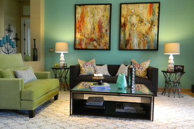 Example of a trendy living room design in Phoenix