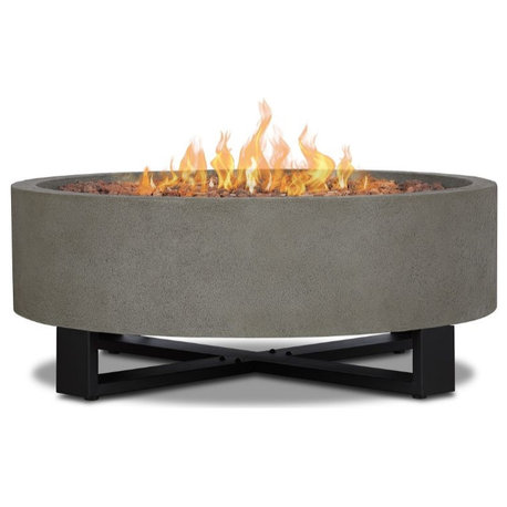 Real Flame Idledale Propane Fire Bowl for Outdoors in Glacier Gray