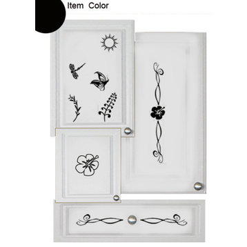Kitchen Cabinet Decals, Nature Theme, Black