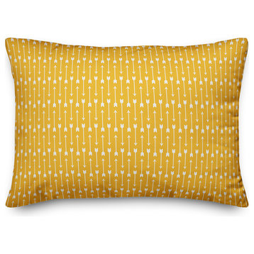 Yellow Arrows Pattern Throw Pillow