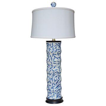 Blue and White Tall Table Lamp