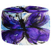 Butterfly Song no. IV Pouf Chair Foot Stool, Round 20"x14"