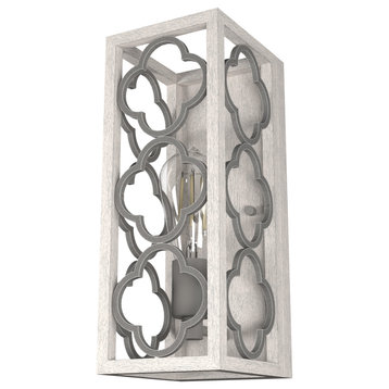 Hunter Gablecrest 1-Light Wall Sconce in Distressed White