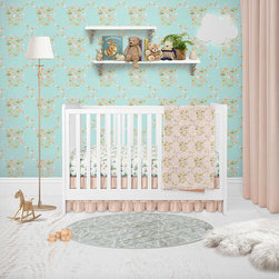 Cot Quilt in Peach Meadow Wildflowers - Nursery Decor